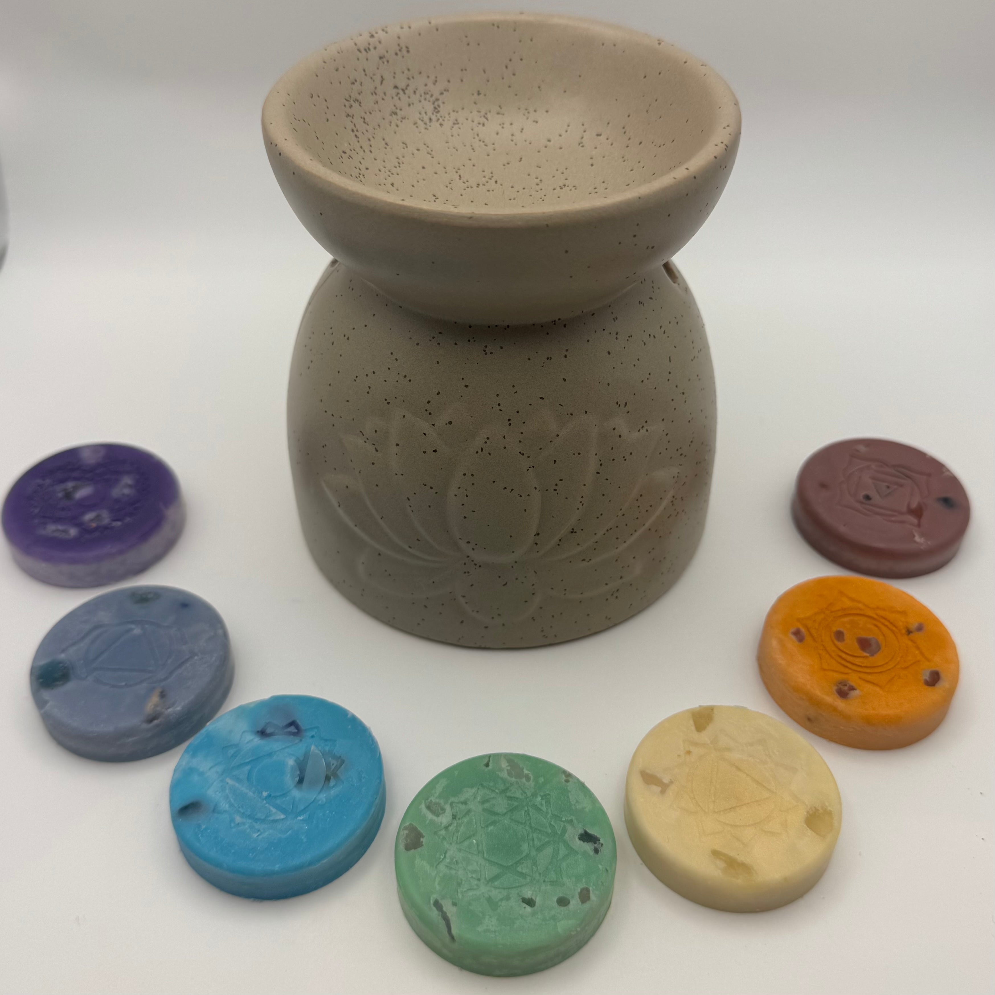 Crystal-infused Chakra Wax Melts and Burner